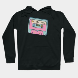 Vintage Cassette Tape Black Rose Hoodie